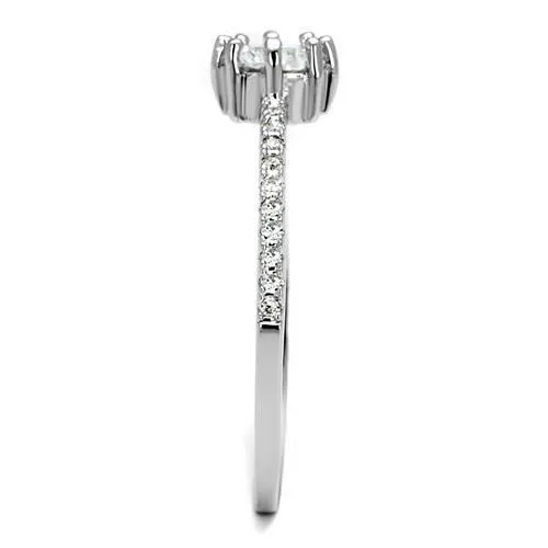 3W1233 - Brass Ring Rhodium Women AAA Grade CZ Clear