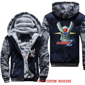 Anime Mazinger Z Males Thick Jackets Coats Pullover Unisex Tracksuit