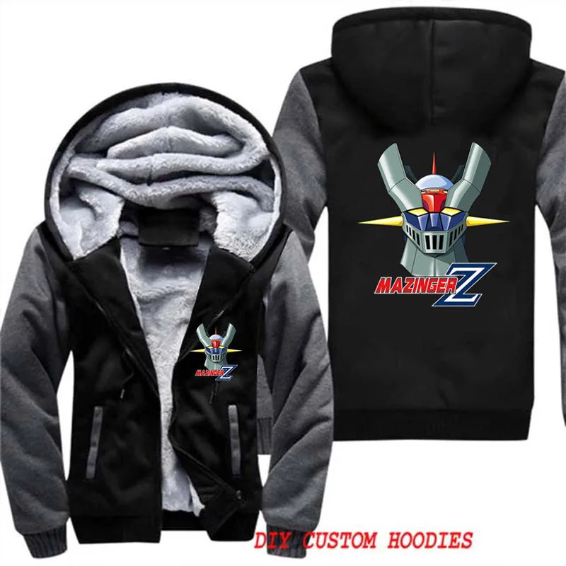 Anime Mazinger Z Males Thick Jackets Coats Pullover Unisex Tracksuit