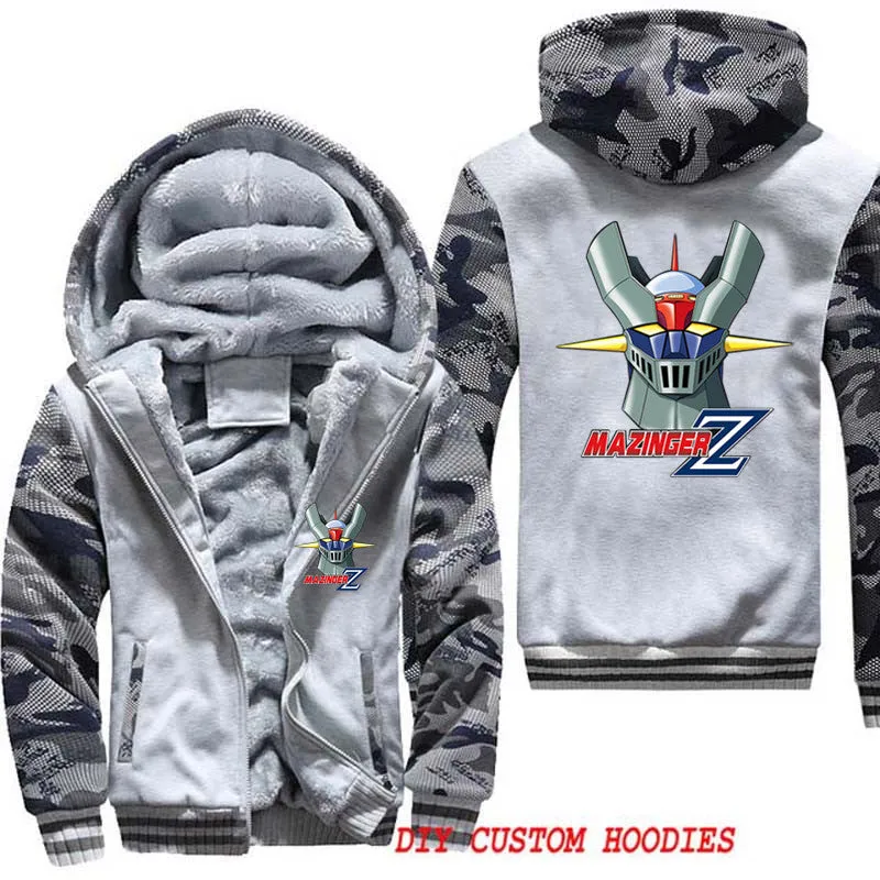 Anime Mazinger Z Males Thick Jackets Coats Pullover Unisex Tracksuit