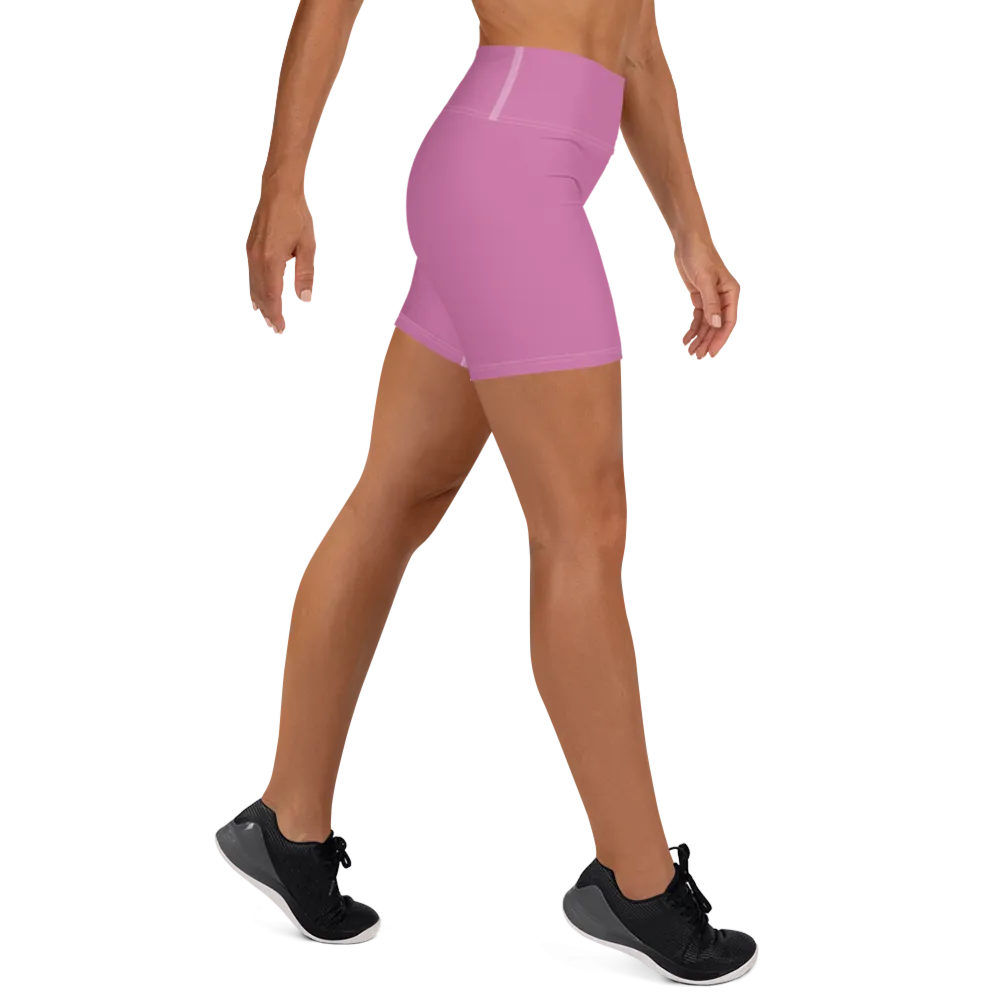 Athletic Apparatus Pink 1 White logo White stitch Yoga Shorts