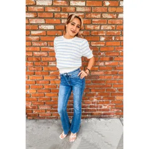 Blue and White Stripe Sweater