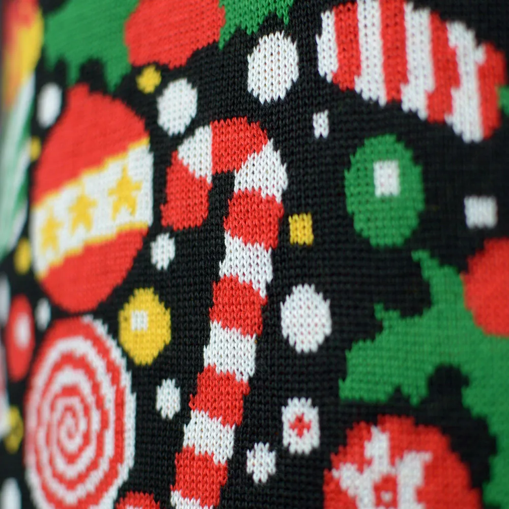 Boys and Girls Black Ugly Christmas Sweater Merry Christmas