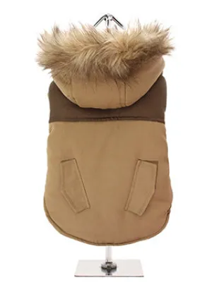 Brown on Brown Two Tone Parka DOG COAT