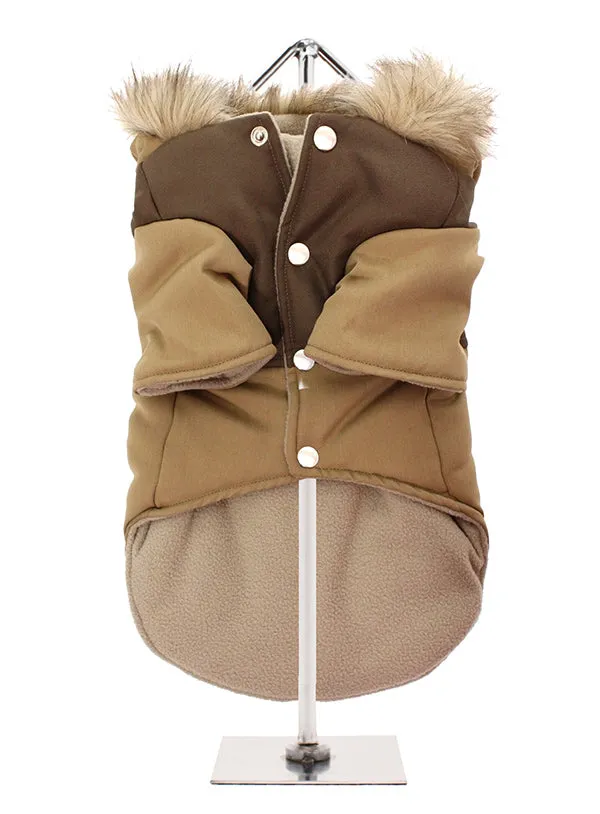 Brown on Brown Two Tone Parka DOG COAT
