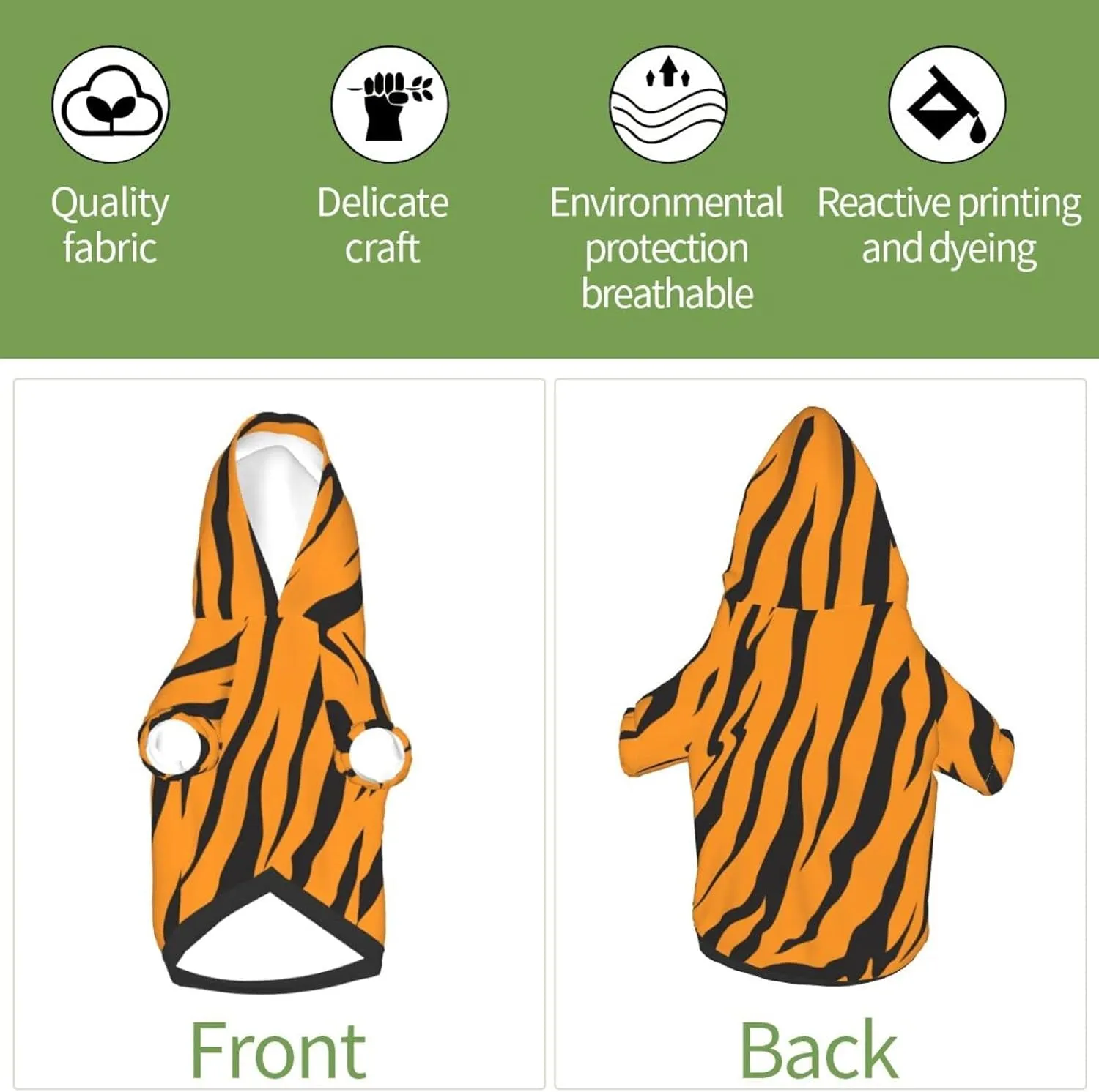 Brown Tiger Miniature Pets Hoodies Tiger Dog Costume Pet Winter Sweatshirt for Small Dogs Pets