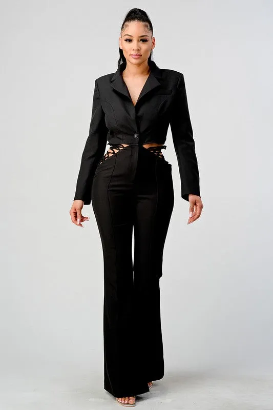 Business Casual Blazer And Pants Set