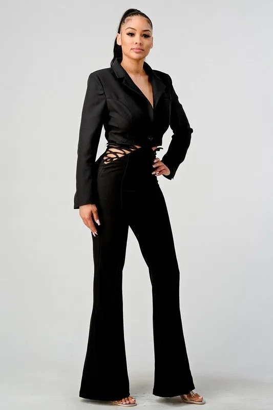 Business Casual Blazer And Pants Set