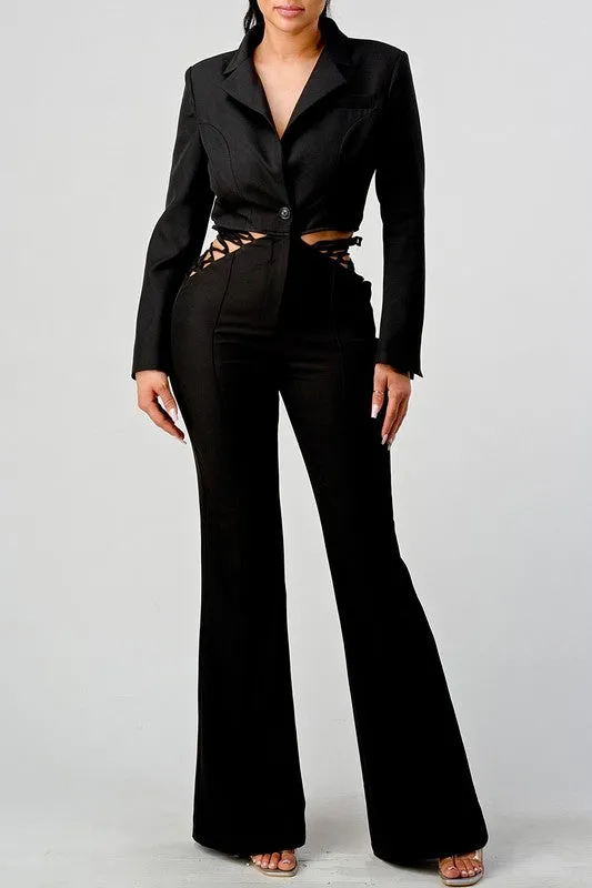 Business Casual Blazer And Pants Set