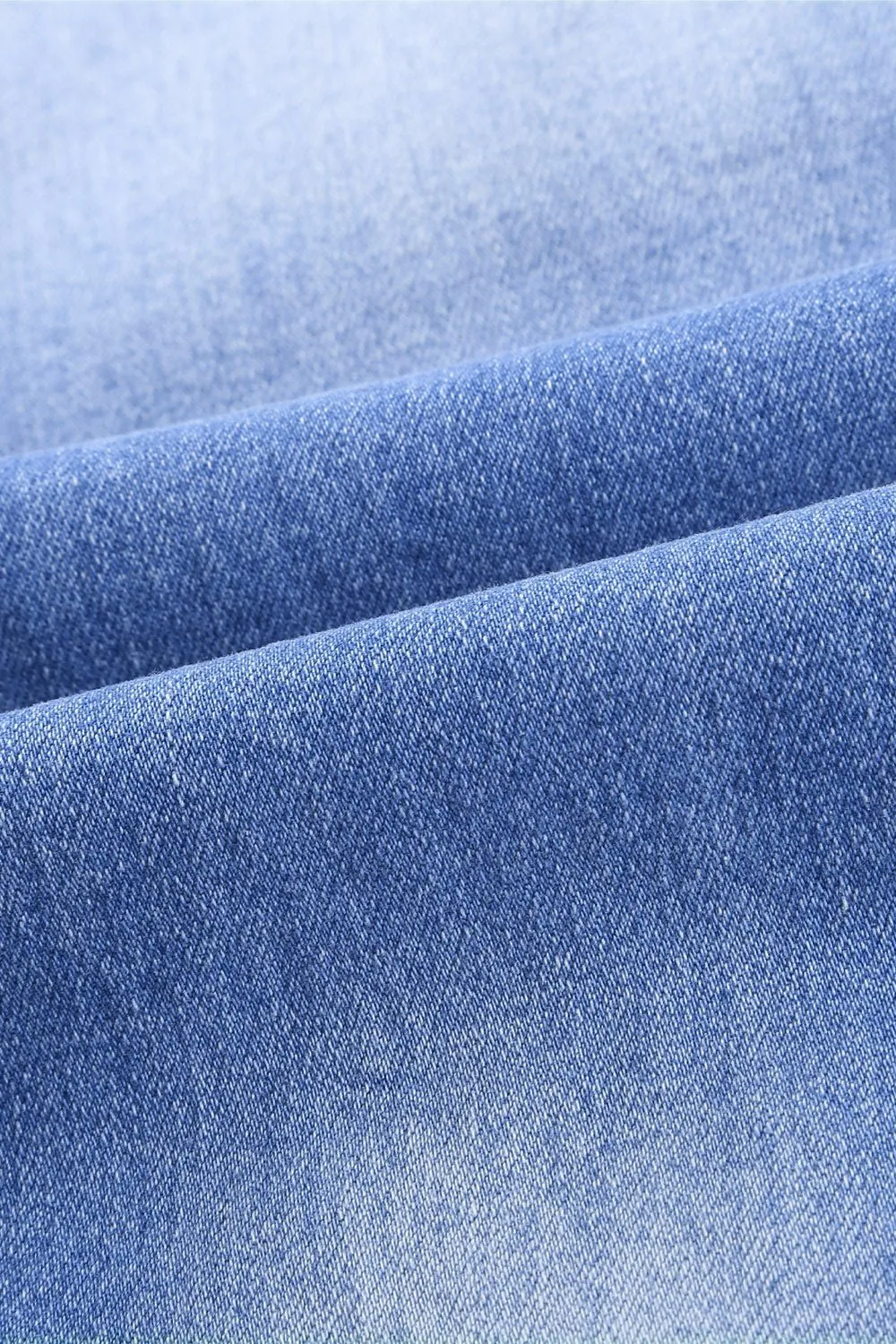 Button Front Frayed Ankle Skinny Jeans