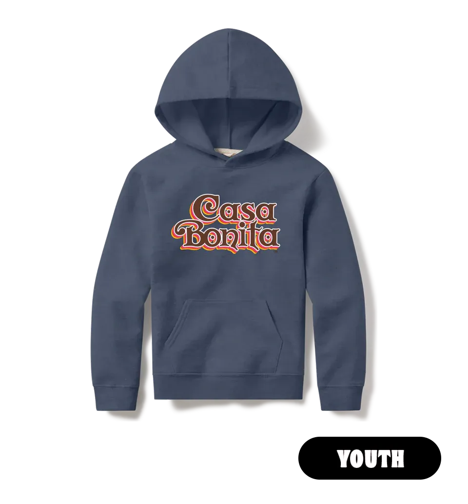 Casa Bonita Youth Navy Retro Logo Hoodie