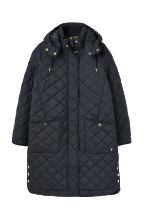 Chatham Long Quilted Coat - Marine Navy