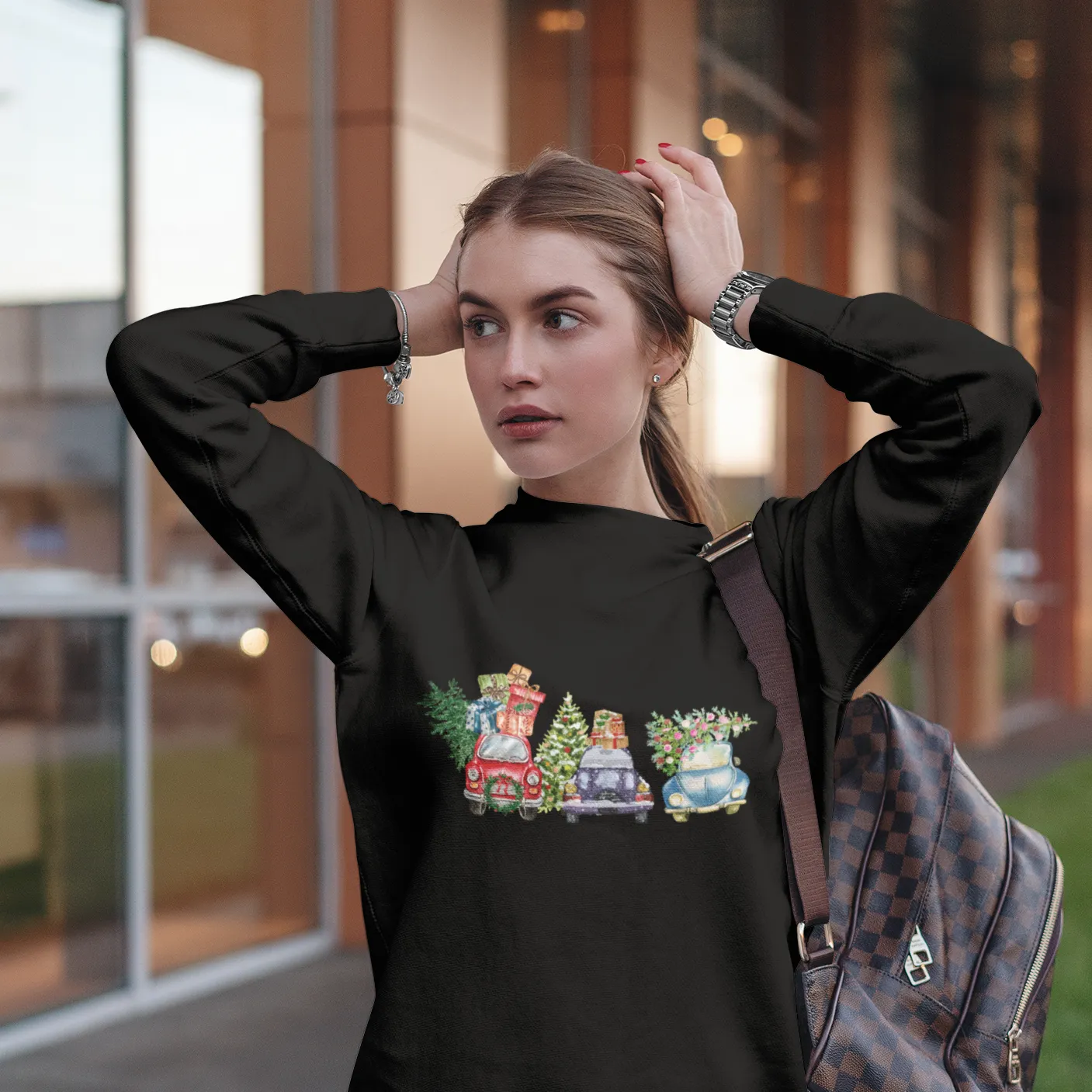 Christmas Truck Carrying Tree Tee, Christmas Car Shirt, Holiday Shirt, Christmas Gift, Christmas Sweatshirt, Christmas Pajamas, Xmas Farm