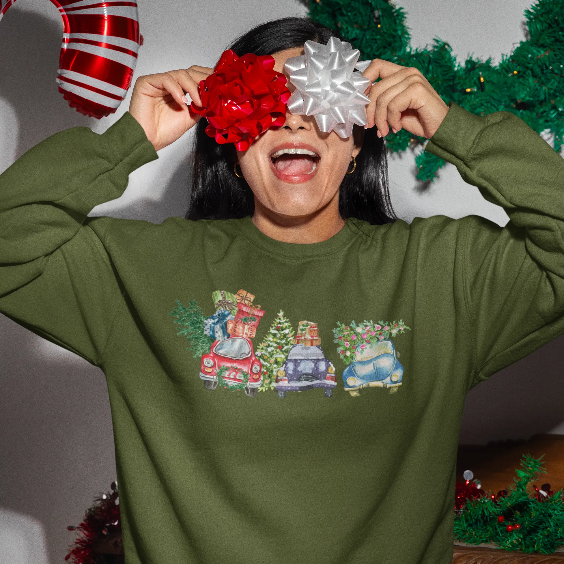 Christmas Truck Carrying Tree Tee, Christmas Car Shirt, Holiday Shirt, Christmas Gift, Christmas Sweatshirt, Christmas Pajamas, Xmas Farm