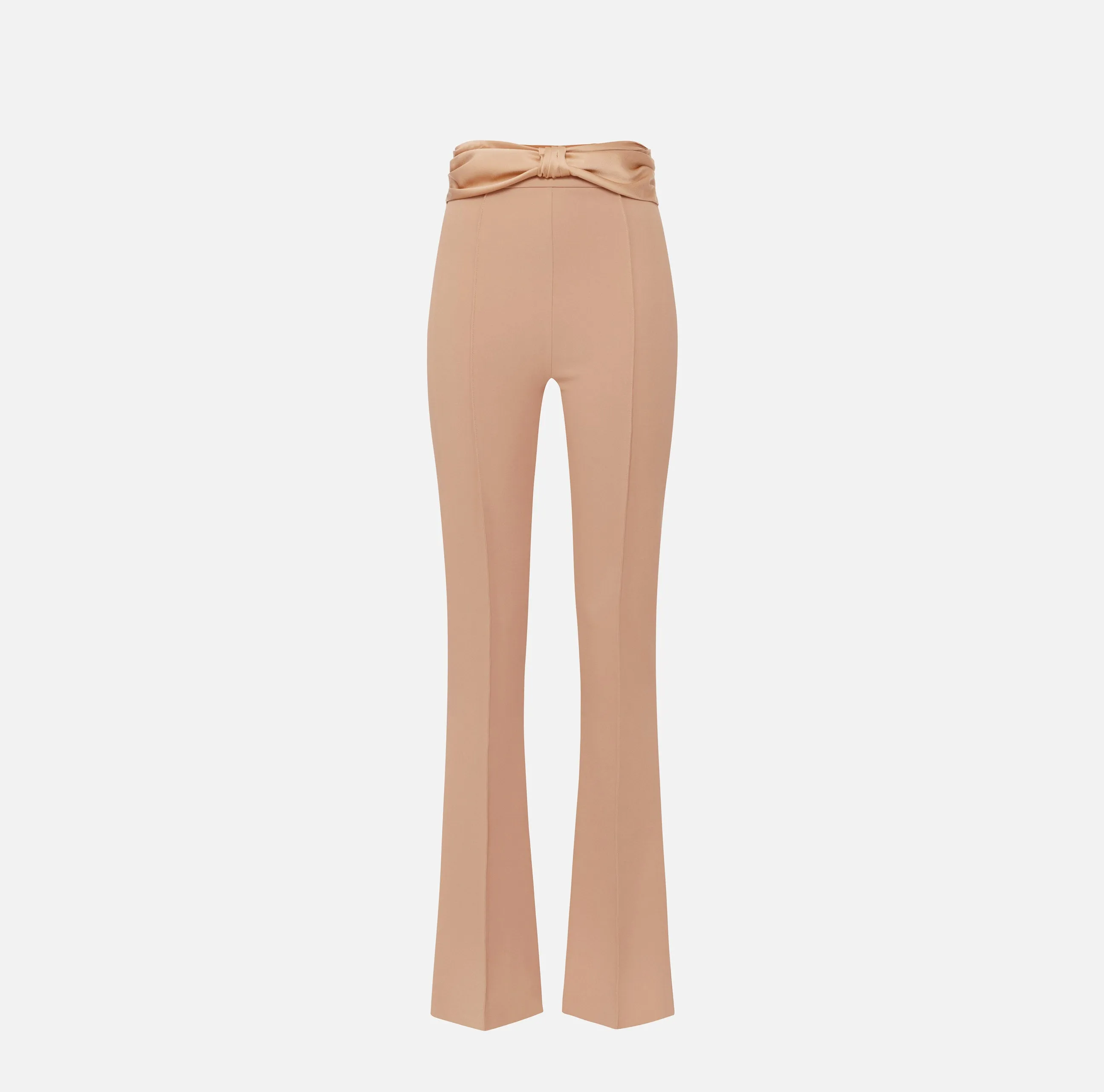 Crêpe trousers with satin bow