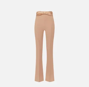 Crêpe trousers with satin bow
