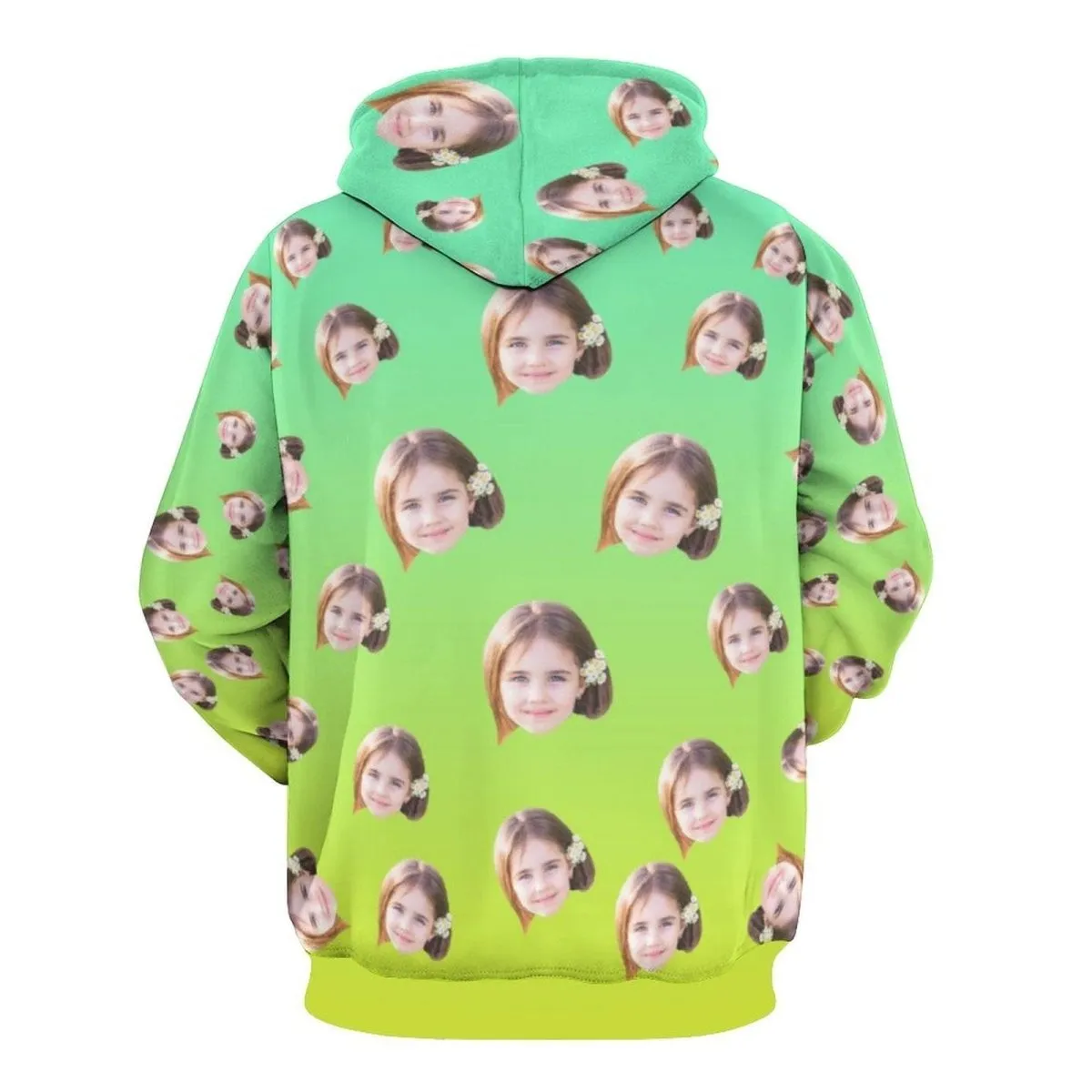 Custom Face Gradient Multicolor Hoodie Unisex Design Your Own Hoodie Personalized Loose Hoodie Top Outfits