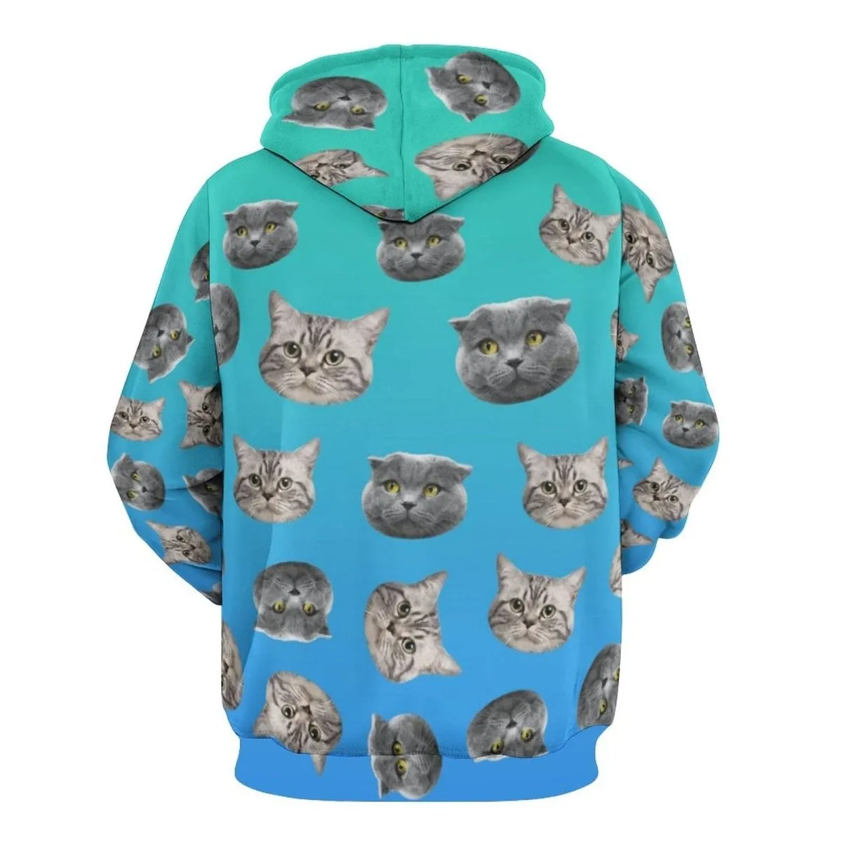 Custom Face Gradient Multicolor Hoodie Unisex Design Your Own Hoodie Personalized Loose Hoodie Top Outfits