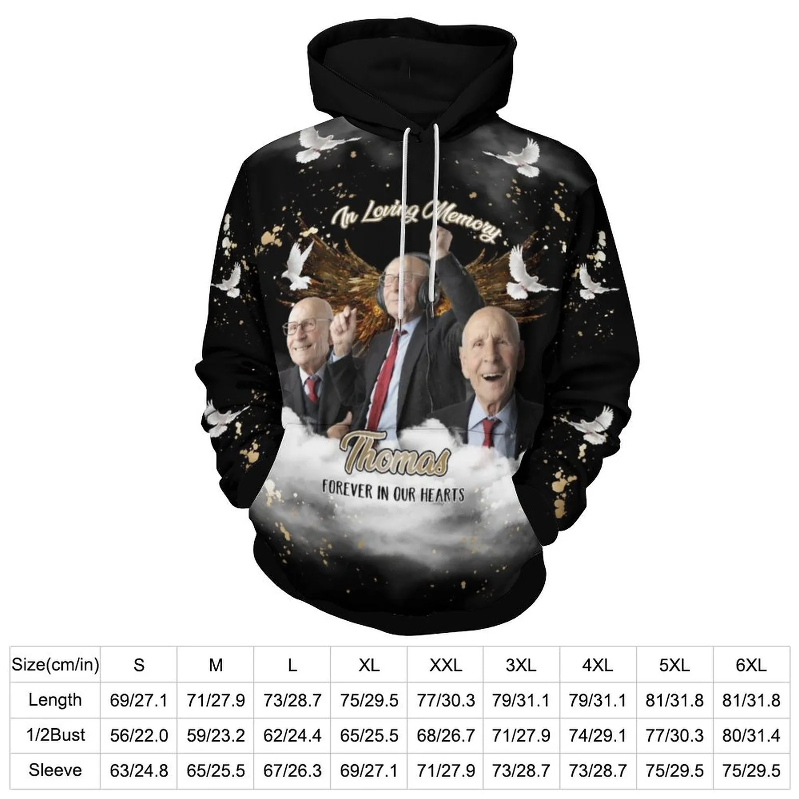 Custom Photo&Text Memorial T-Shirt&Hoodie Rest in Peace Shirts In Loving Memory Top