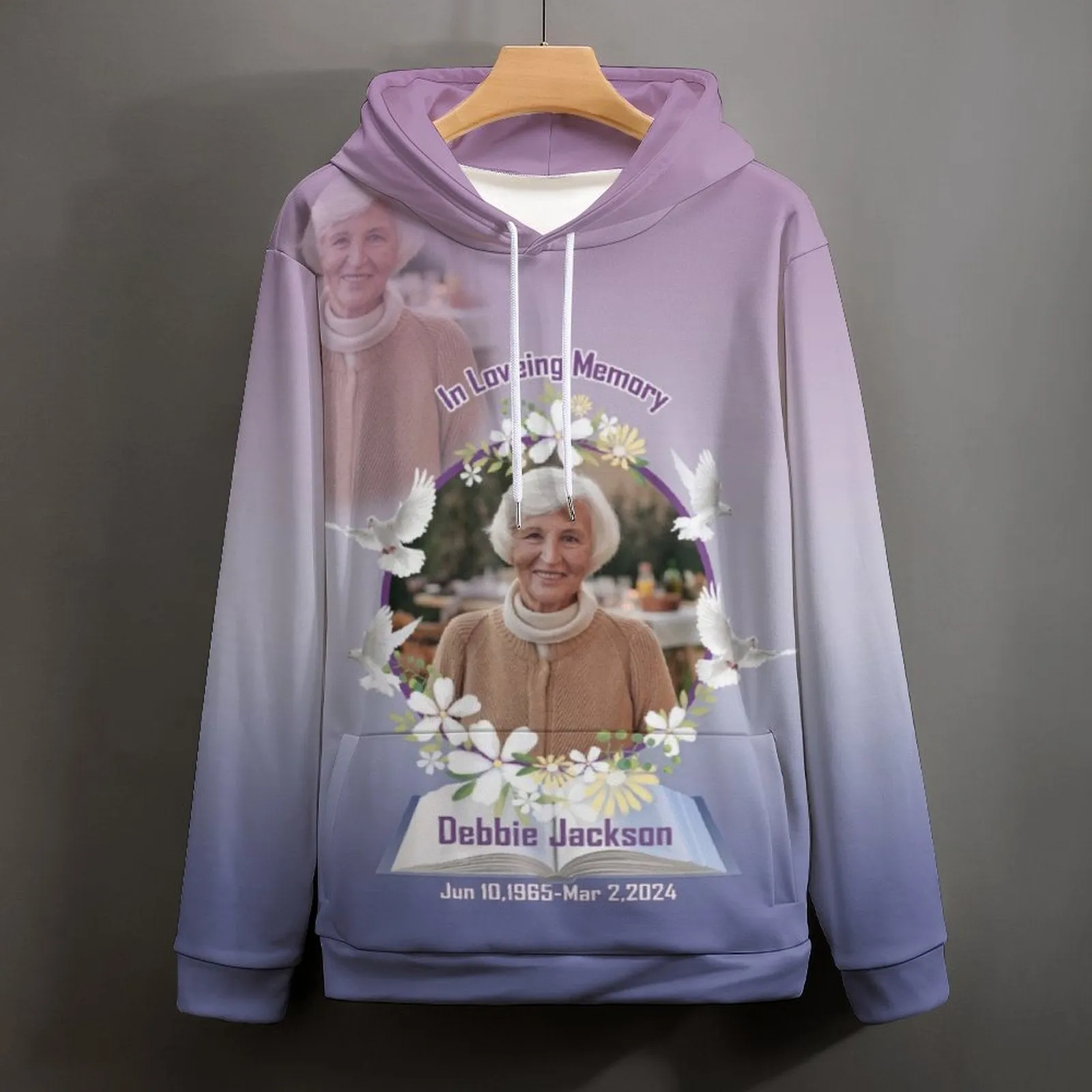 Custom Photo&Text Memorial T-Shirt&Hoodie Rest in Peace Shirts In Loving Memory Top