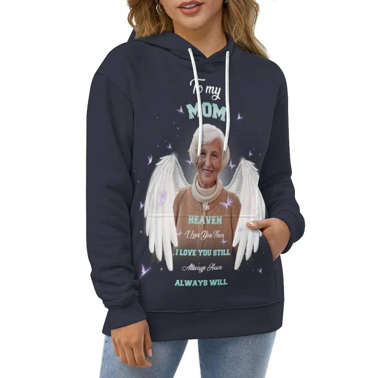 Custom Photo&Text Memorial T-Shirt&Hoodie Rest in Peace Shirts In Loving Memory Top