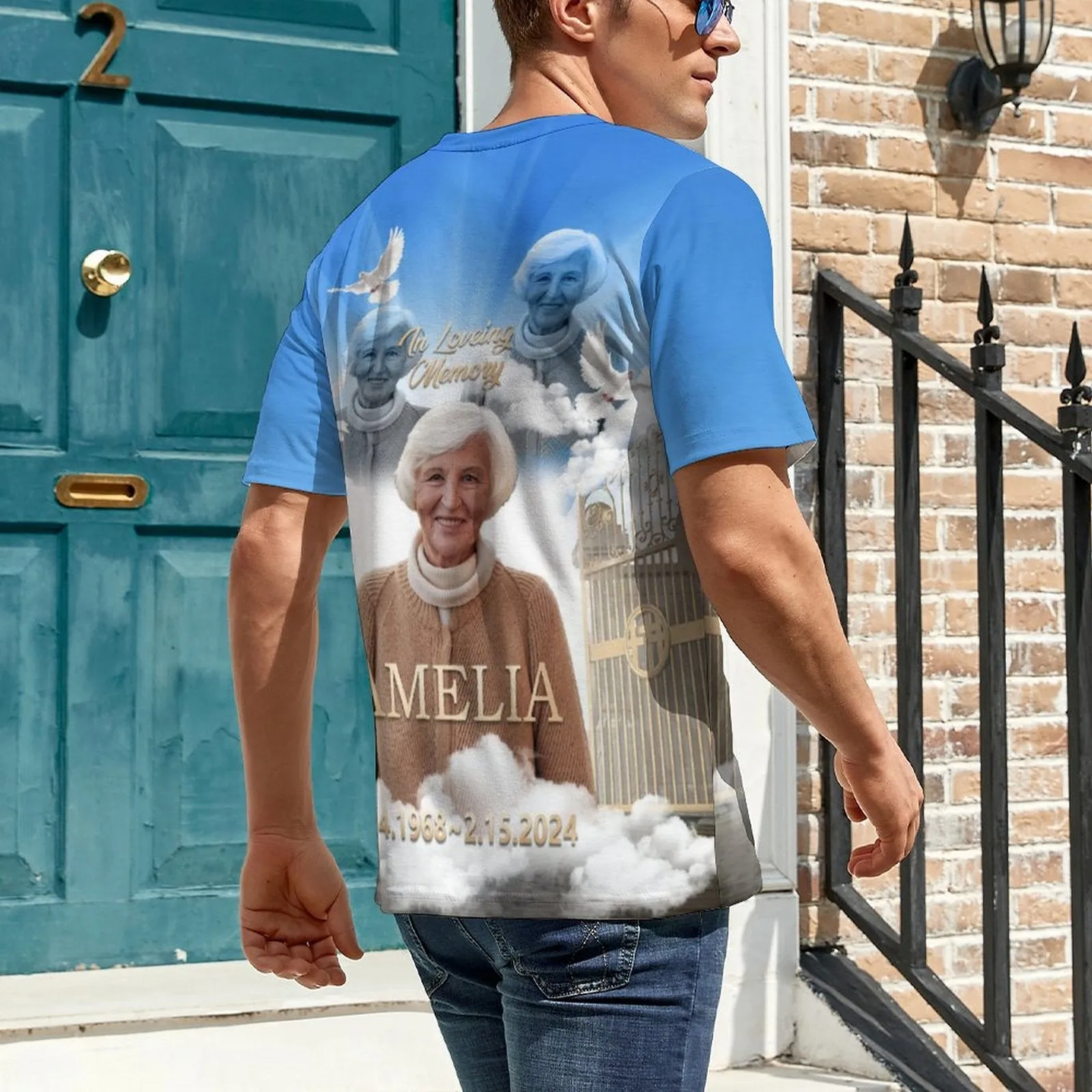 Custom Photo&Text Memorial T-Shirt&Hoodie Rest in Peace Shirts In Loving Memory Top