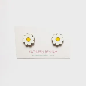 Daisy Flower Studs- White