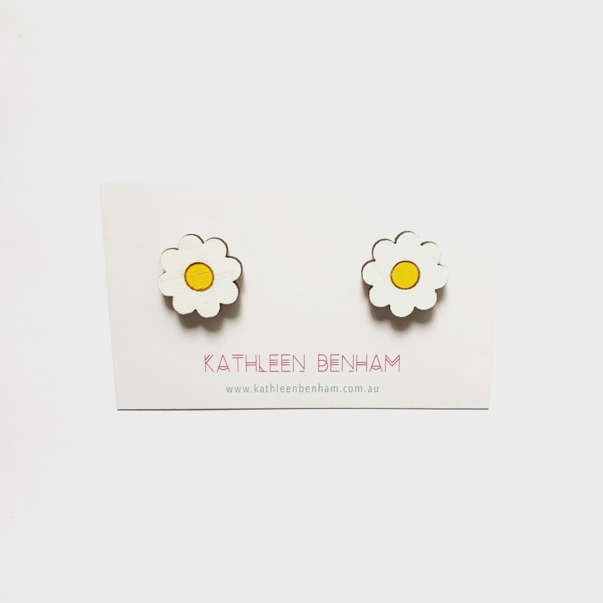 Daisy Flower Studs- White