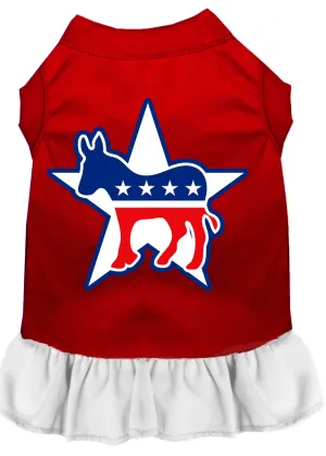Democrat Screen Print Dress Red With White Xxl