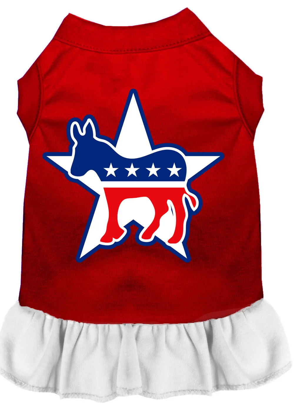Democrat Screen Print Dress Red With White Xxl