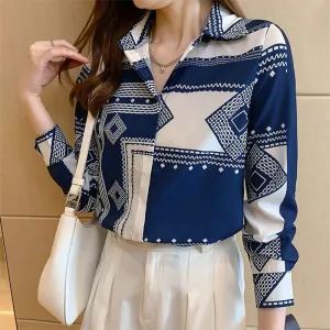 FashionSierra - Satin Elegant Fashion Printing Shirt
