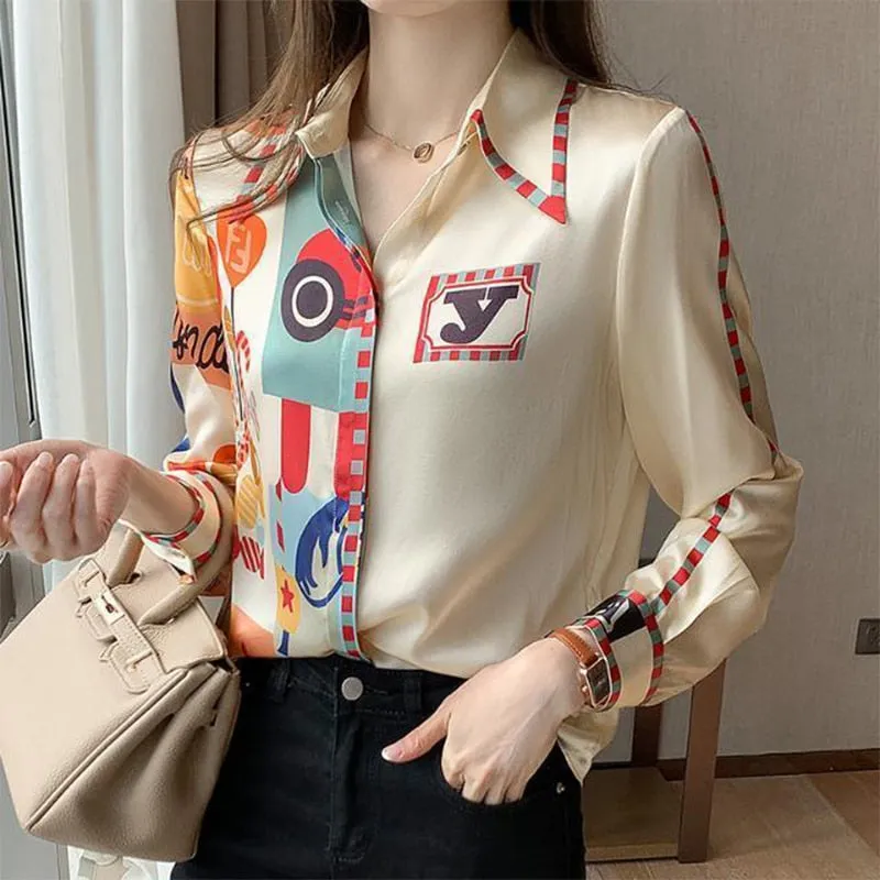 FashionSierra - Satin Elegant Fashion Printing Shirt