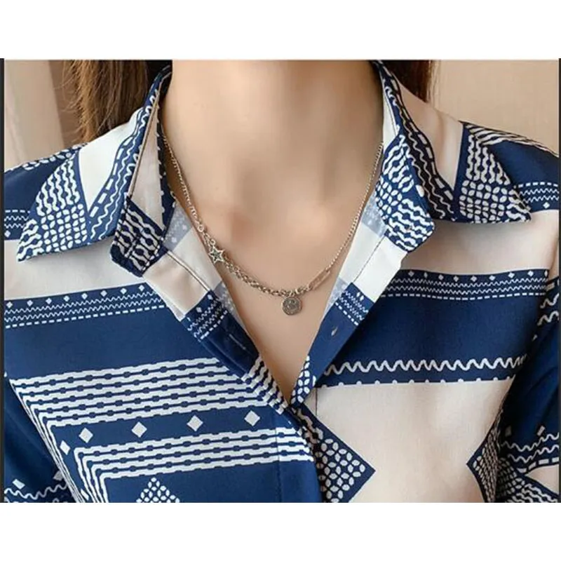 FashionSierra - Satin Elegant Fashion Printing Shirt