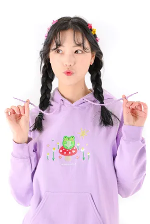 Froggy & Nature Embroidered Hoodie