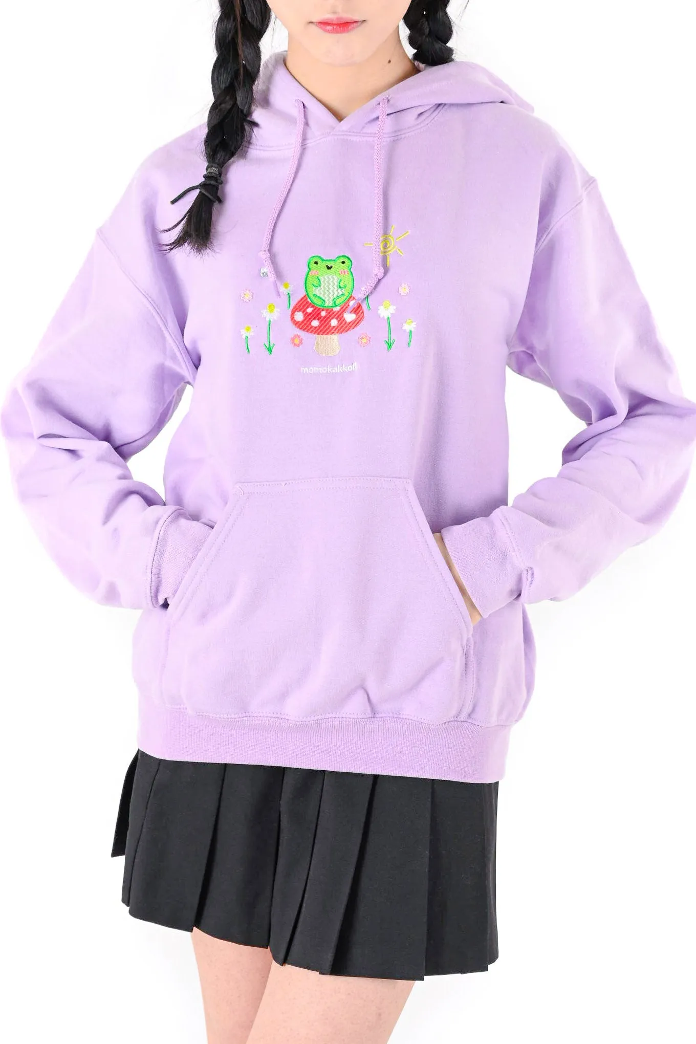 Froggy & Nature Embroidered Hoodie