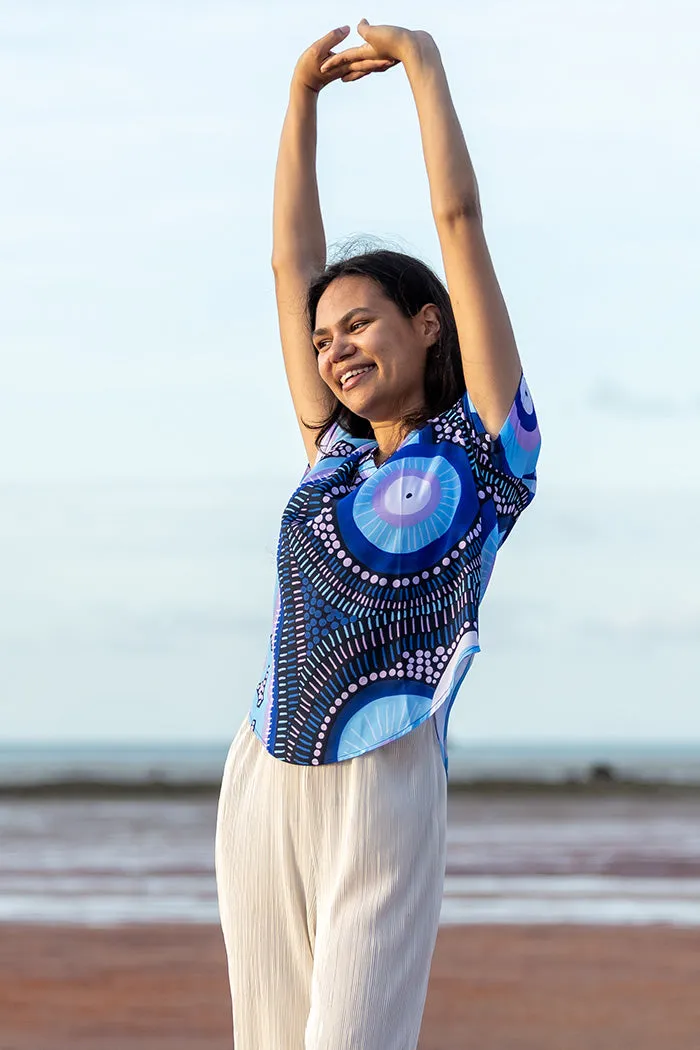 Future Dreaming NAIDOC 2025 V Neck Women's Short Sleeve Blouse
