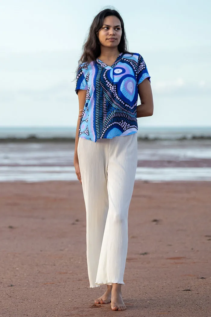 Future Dreaming NAIDOC 2025 V Neck Women's Short Sleeve Blouse
