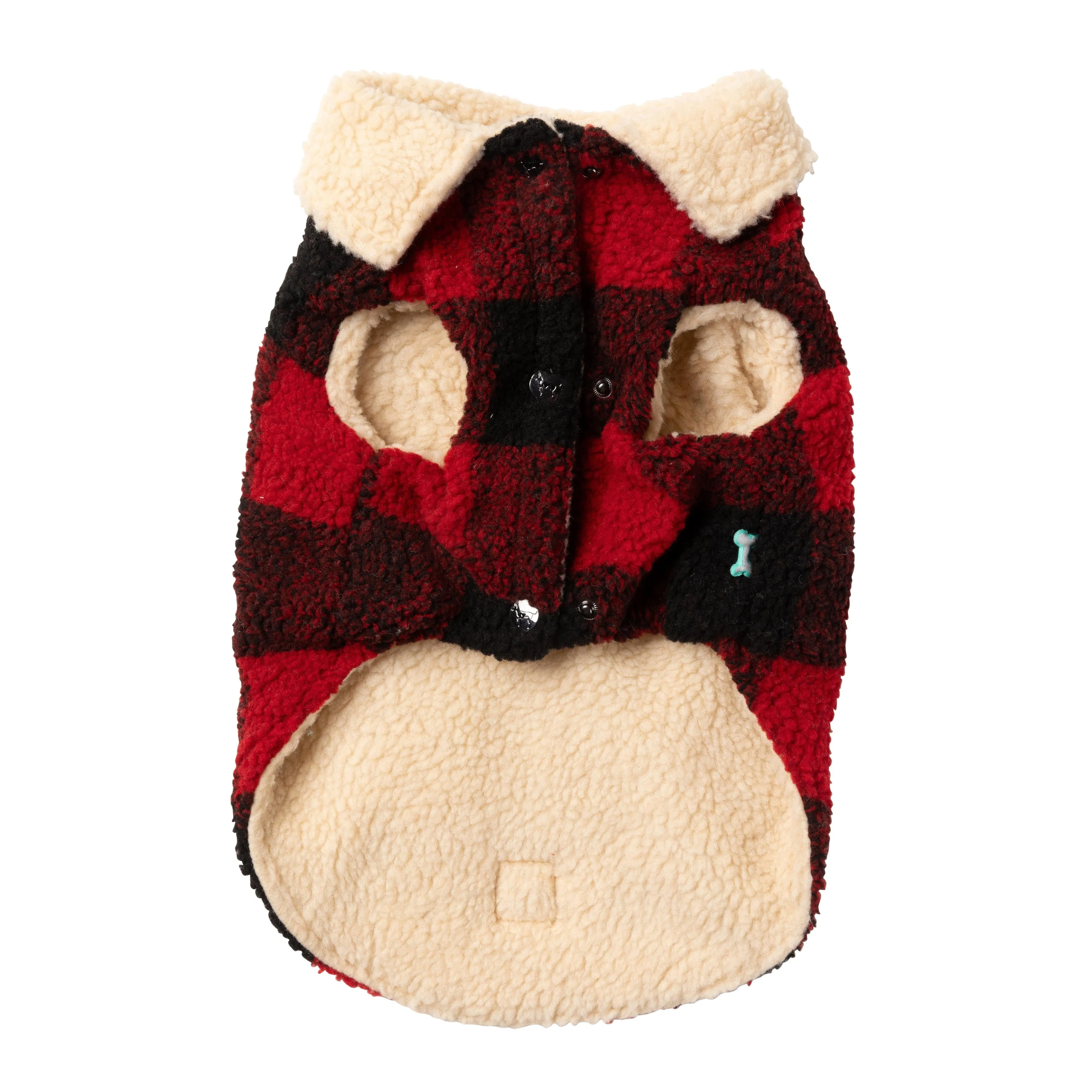 FuzzYard Dog Apparel Jacket Lumberjack Red Size 3