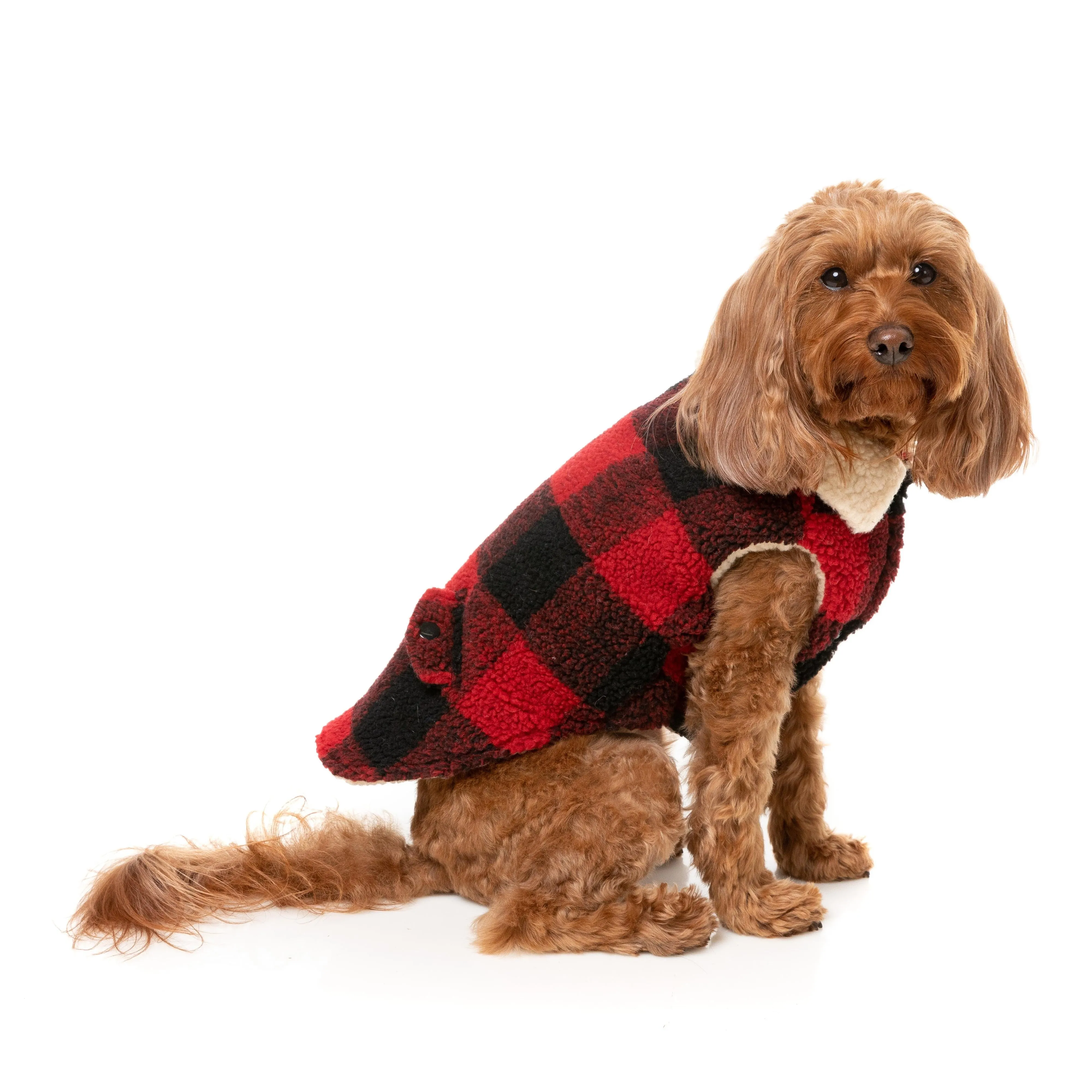 FuzzYard Dog Apparel Jacket Lumberjack Red Size 3