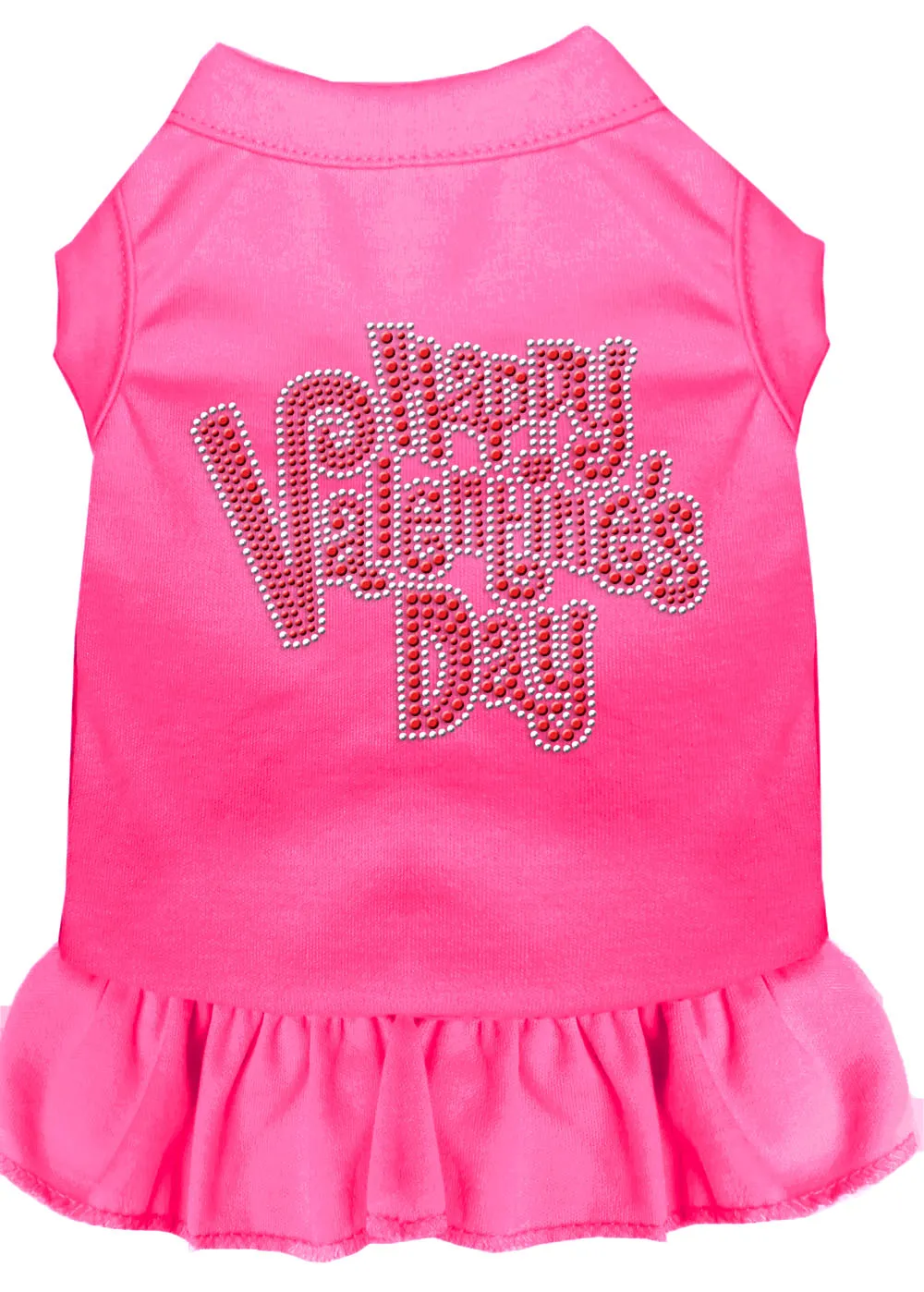 Happy Valentines Day Rhinestone Dress Bright Pink Xxxl