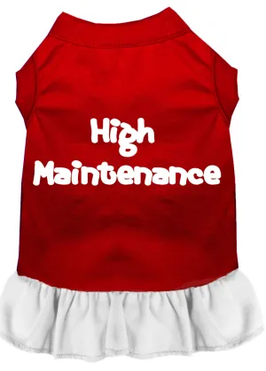 High Maintenance Screen Print Dress Red With White Xxl