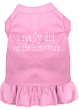 I Really Did Eat The Homework Screen Print Dress Light Pink Xxl