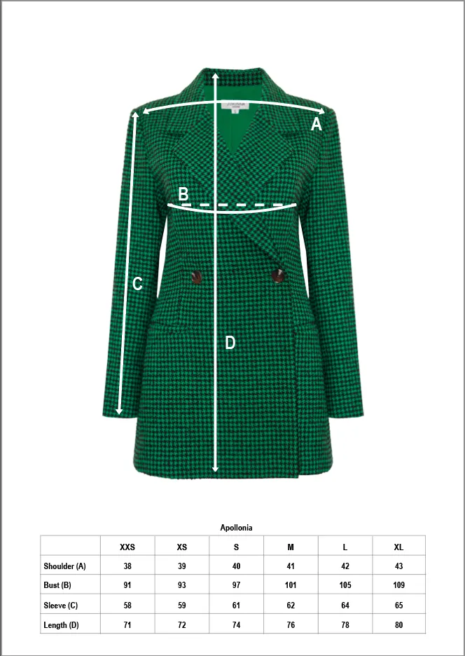 Jovonna Apollonia Checked Jacket - Green