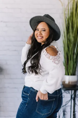 Lovely Lady Lace Sleeve Sweater