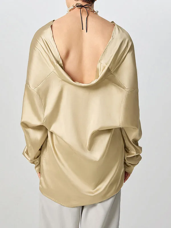 Mens Solid Color Sparkling Design Long-Sleeve T-Shirt SKUK85800