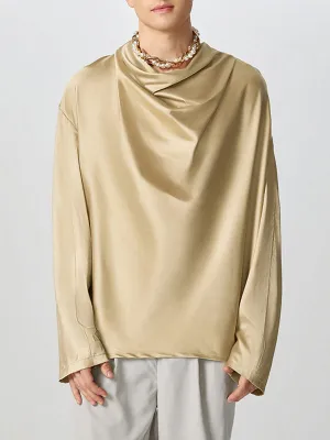 Mens Solid Color Sparkling Design Long-Sleeve T-Shirt SKUK85800