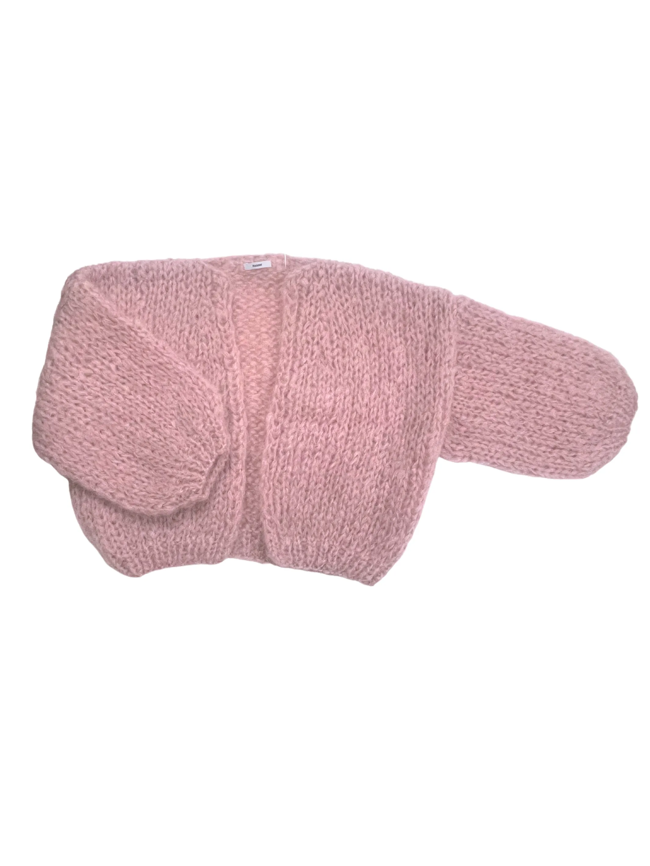 Mohair Bomber Cardigan in Antique Pink