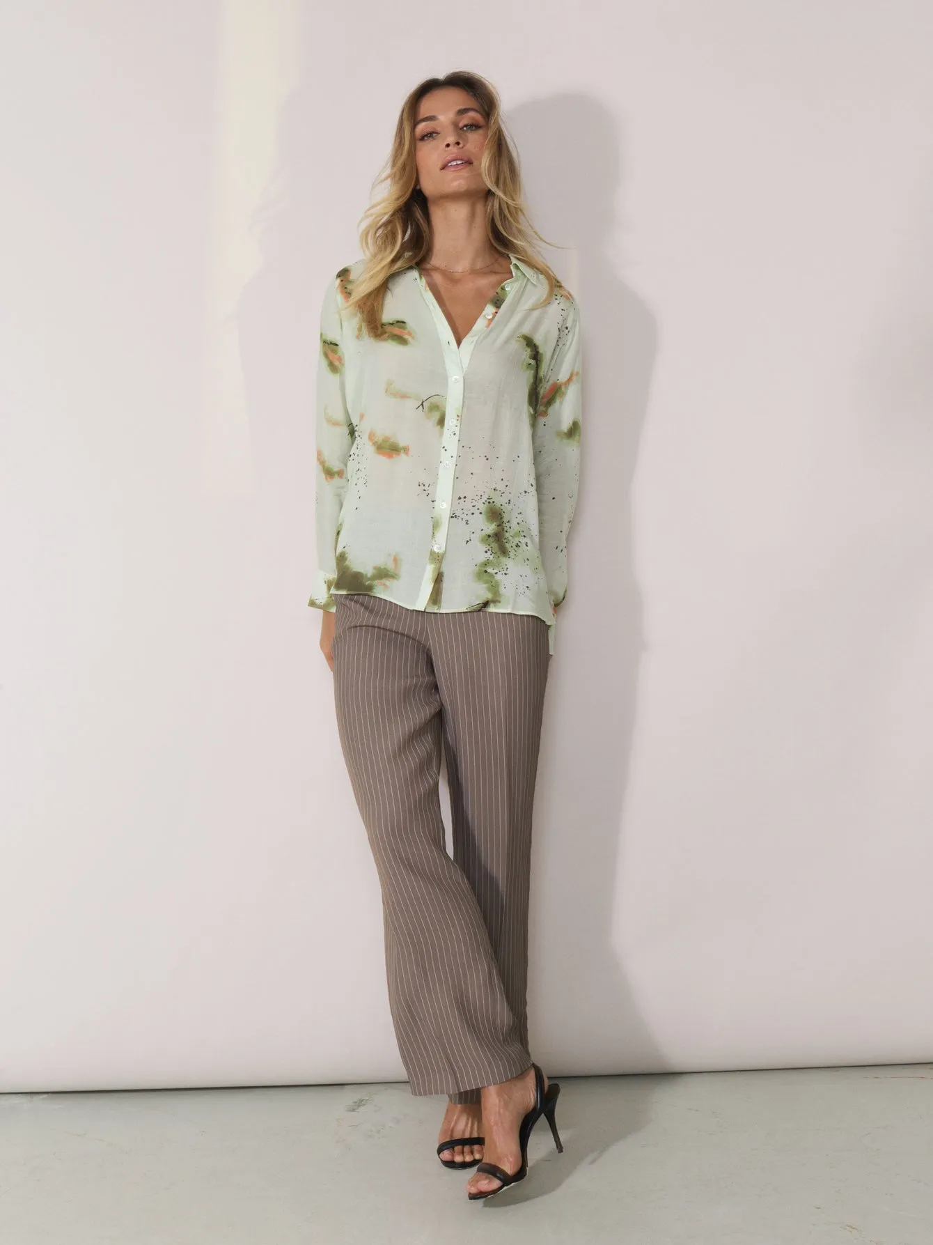 MOS MOSH Taylor Blury Button Up Shirt, SEACREST GREEN