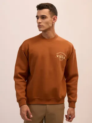 Nagant - Full Sleeve Fleeced Sweater Tee - Brown