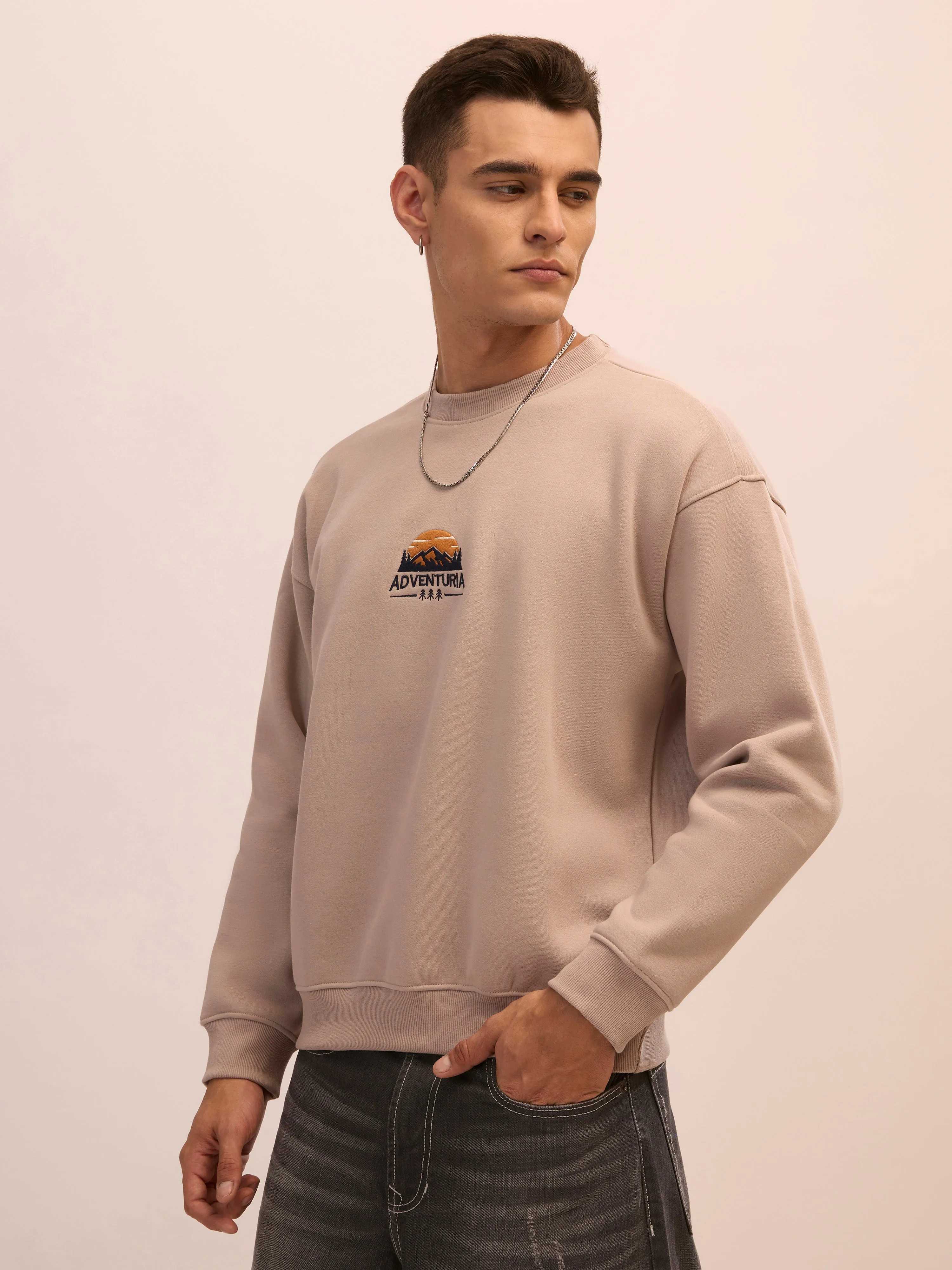 Nagant - Full Sleeve Fleeced Sweater Tee - Gray